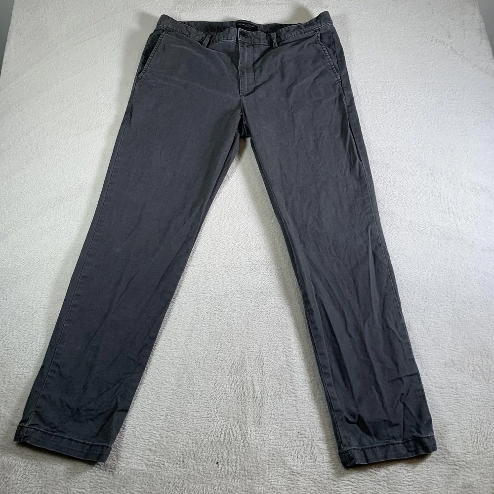 Banana‎ Republic Pants Mens 35x32(35x30) Gray Skinny Fit Chino Stretch Cotton